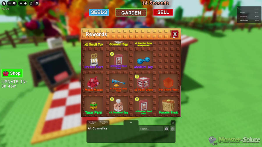 13990 grow a garden les rewards du chef